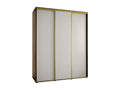 Dekonao 1 Sliding Door Wardrobe 235.2/200/60 3 Doors Black/White/Gold DUMF95821