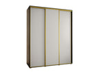 Dekonao 1 Sliding Door Wardrobe 235.2/200/60 3 Doors Black/White/Gold DUMF95821