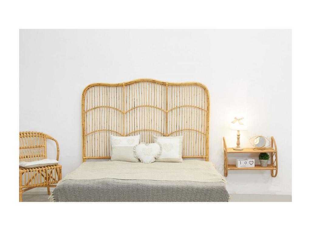 Natural rattan headboard, 160cm bed base ASLY71047