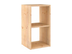 Dinamic modular shelving unit in solid pine with 2 shelves LRQA68863