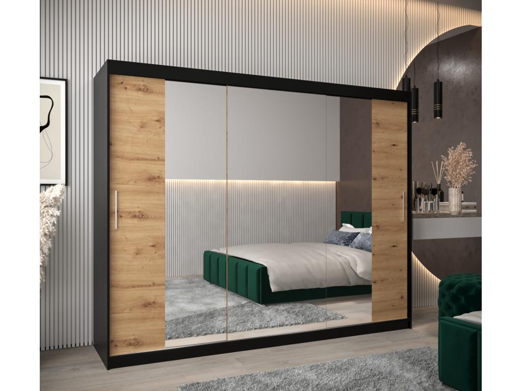 Dekonao 2 Sliding Door Wardrobe 200/250/62 3 Doors Black/Dekonao OSVJ75533