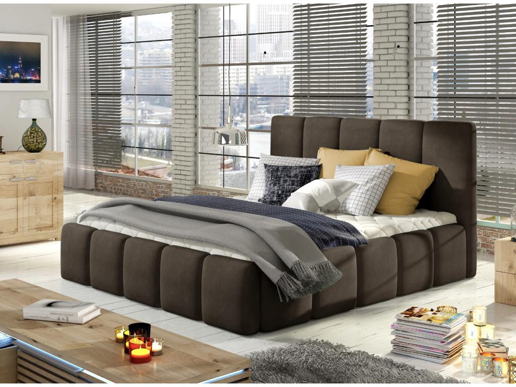 Dekonao Modern Upholstered Velvet Bed - Chocolate Color - 180x200 WWSQ21515