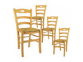 Dekonao - Set of 4 Natural Chairs with Straw Seats WSXX51926