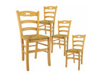 Dekonao - Set of 4 Natural Chairs with Straw Seats WSXX51926