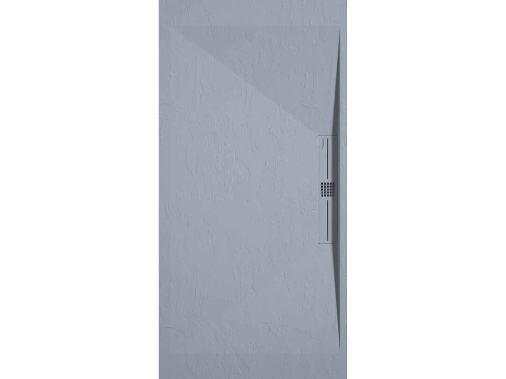Ligniva Grey Slate Finish Shower Tray with Coloured Drain - 180x70 cm KYMY51093