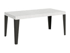 Dekonao rectangular table, 160cm, white with anthracite metal legs, seats 6 (QMBV89101)