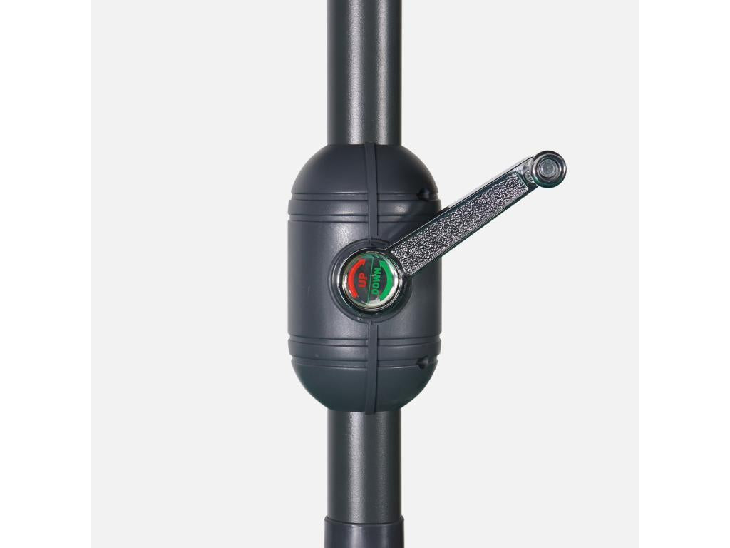 Round straight parasol 300cm - Dekonao Turquoise - adjustable central aluminium pole and Dekonao GMTE63130 opening