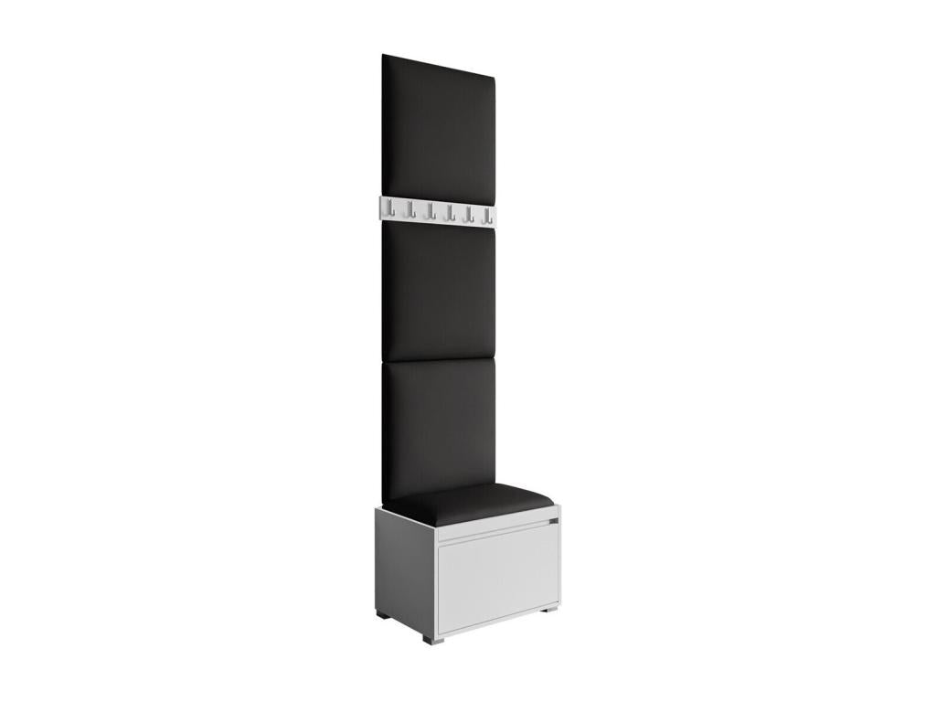 Dekonao 399 65x34cm Black Faux Leather Entryway Unit - Laminate - Freestanding - Wall-mounted NUIE85644