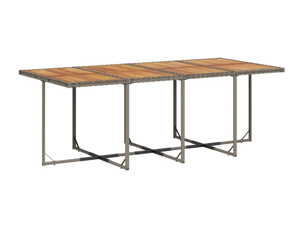 9-piece garden dining set with grey resin wicker cushions ZLLH70834