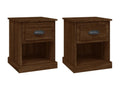 2-piece bedside tables, brown oak, 39x39x47.5 cm, engineered wood, UPAG47751