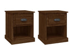 2-piece bedside tables, brown oak, 39x39x47.5 cm, engineered wood, UPAG47751