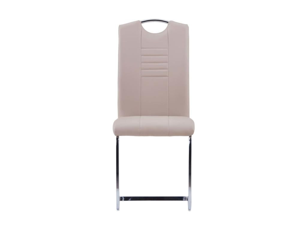 11-piece dining set in Cappuccino faux leather 2 QZIX52084