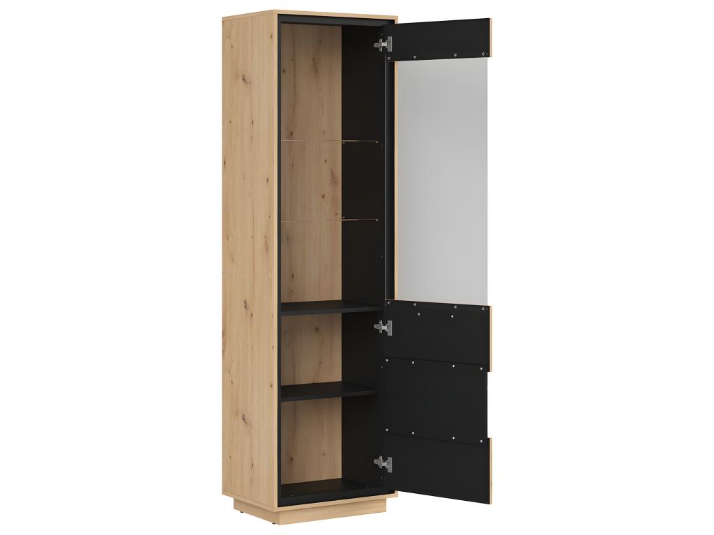 Dekonao 1-Door Display Cabinet, Wood and Black AIKZ55621