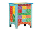 Hand-painted bedside table 40x30x50 cm Mango wood DCJX89781