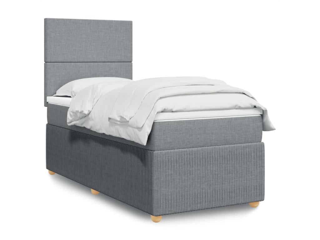 Dekonao bed base with light grey mattress 80x200 cm fabric IBBL94729