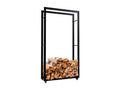 Firewood rack - Metal - 25x80x150 cm - Black - Dekonao NGLR68780