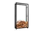 Firewood rack - Metal - 25x80x150 cm - Black - Dekonao NGLR68780
