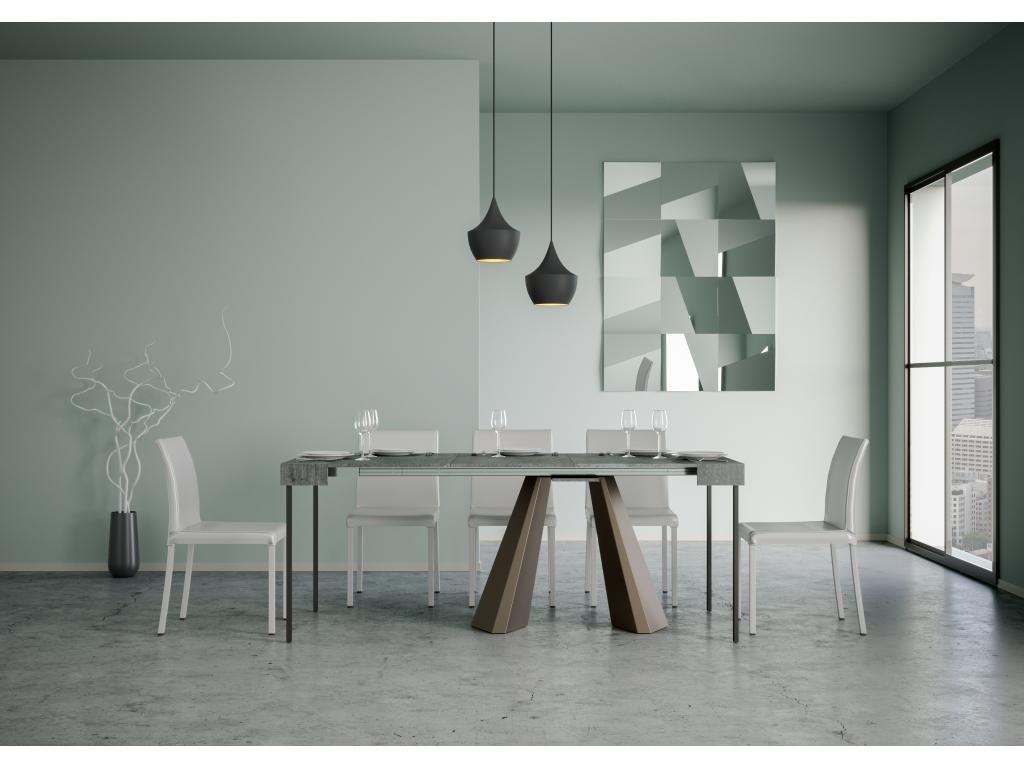 Extendable console table 90x40/300 cm Diamante Concrete Grey Bear frame LKOT83935