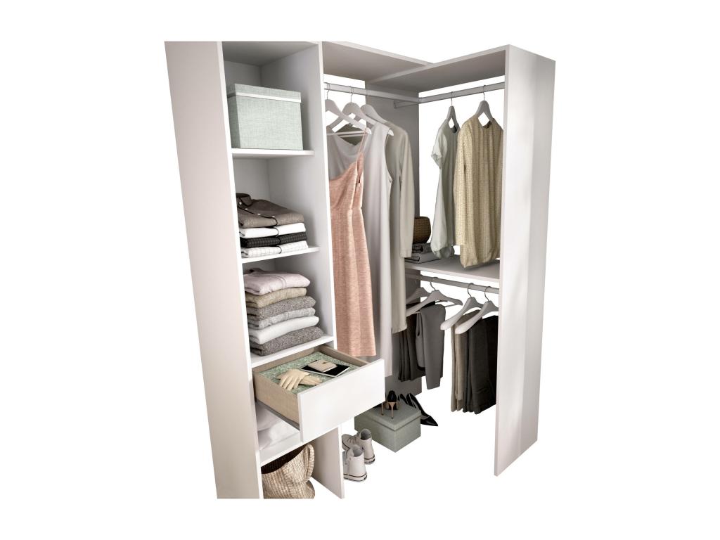 Large Dekonao Wardrobe Bedroom Furniture Walk-in Closet Clothes Closet 98x42 h187 cm White RMYI29501