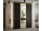 Dekonao 3-Door Sliding Wardrobe 235.2/180/60 3 Doors Black/Black/Gold BEWW27293