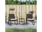 3-piece garden dining set with cushions, brown rattan PP KCLC75548