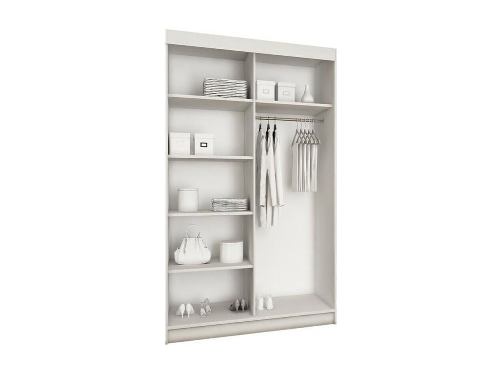 Dekonao 103 White Wardrobe 200x100x62cm Sliding Wardrobe Doors BGFD19461