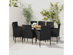 9-Piece Outdoor Dining Set, Black Wicker Resin QYSI43272