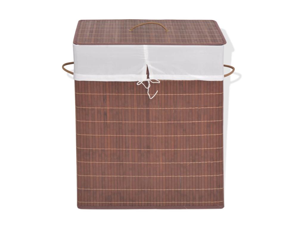 Dekonao Rectangular Laundry Basket, Brown, 2 BHFK81883