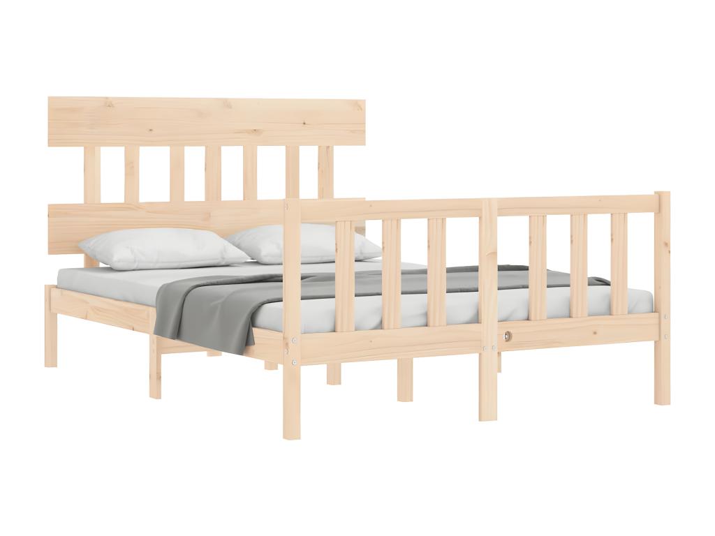 Bed frame without mattress, solid pine wood ZTCR74762