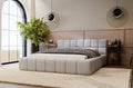 Upholstered bed with storage - 180x200 - double bed - velvet - light grey - Dekonao DWTN98611