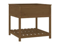 Planter with shelf, Honey brown, 82.5x82.5x81 cm, Pine wood, XGWF22476