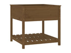 Planter with shelf, Honey brown, 82.5x82.5x81 cm, Pine wood, XGWF22476