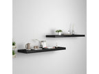 Floating wall shelves, 2 pcs, black, 90x23.5x3.8 cm, MDF, HMAK40916