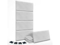 Dekonao Set of 8 Self-Adhesive Linen Wall Panels, Sound Absorbing, Shockproof, and White, 60x50cm x8 MDXU14526