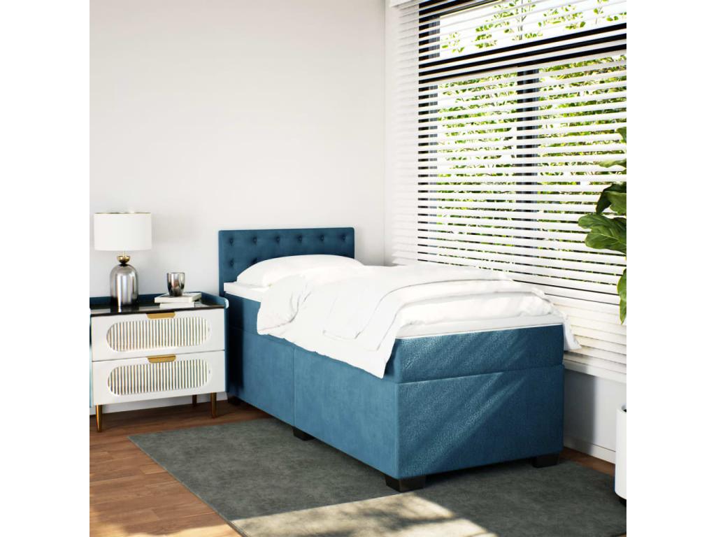 Dekonao bed base with mattress, Dark Blue, 100x200 cm QJUC53242