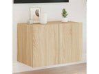 Wall-mounted TV unit with Ligniva LED lighting, oak finish, 60x35x41 cm, BKJR68254