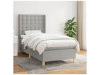Dekonao bed base with light grey mattress 80x200 fabric JRSV55551