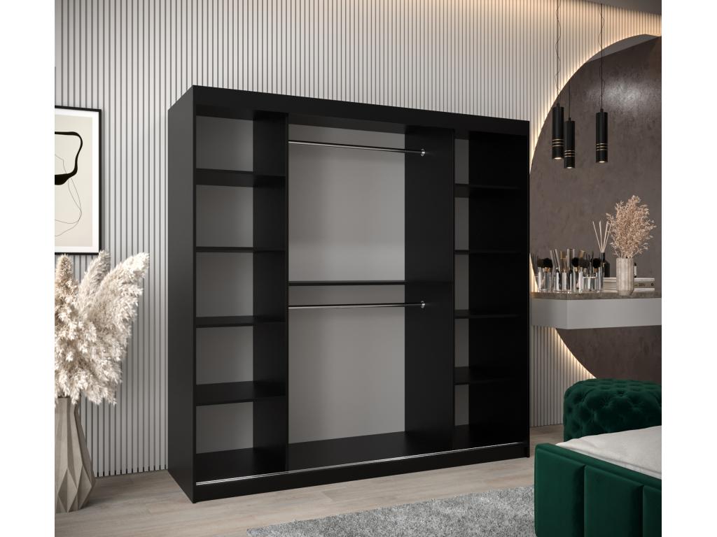Dekonao 1 Sliding Door Wardrobe 200/200/62 2 Doors Black/Black DLLO50954