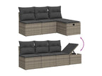8-piece garden furniture set with grey resin wicker cushions MGVT37028