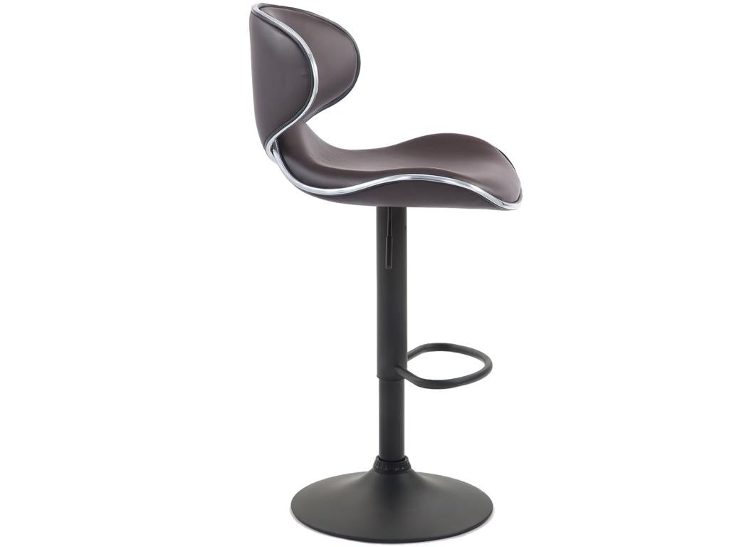 Bar stool - Faux leather / Chrome-plated metal - Brown - Ligniva V2 FMMR65717