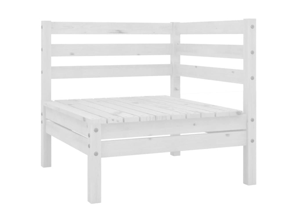 2-Piece Garden Corner Sofa Set, White, Solid Pine Wood, HXGZ74192