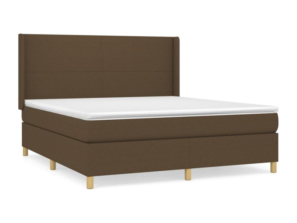 Upholstered bed base with mattress, dark brown, 160x200 cm, SVZW45110