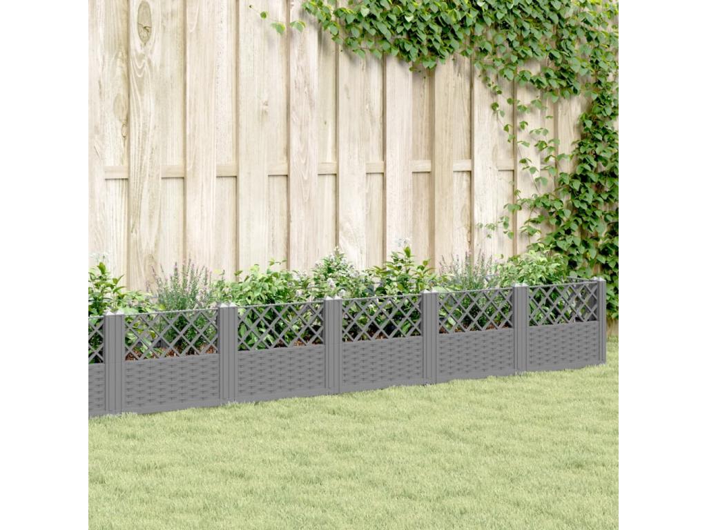 Planter with light grey stakes 363.5x43.5x43.5 cm PP TTKU51918