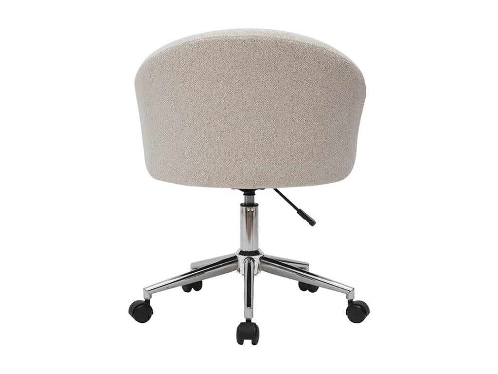 Dekonao design office chair in beige chenille velvet fabric and chrome steel Dekonao TJLZ66684