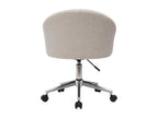 Dekonao design office chair in beige chenille velvet fabric and chrome steel Dekonao TJLZ66684