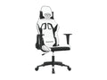 White and black faux leather massage gaming chair PGOW50155