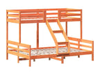 Bunk bed 90x200-140x200 brown wax solid pine wood PWWD93213