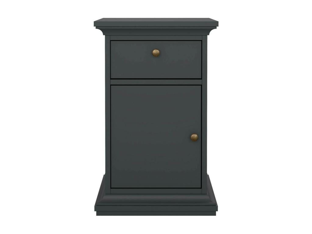 Dekonao Bedside Table, Low Chest of Drawers, Nightstand, Bedside Shelf, 44x40 h70 cm, Grey NGFN57811