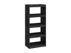 Black Bookshelf/Room Divider 60x30x135.5 cm Solid Pine EBKX57204
