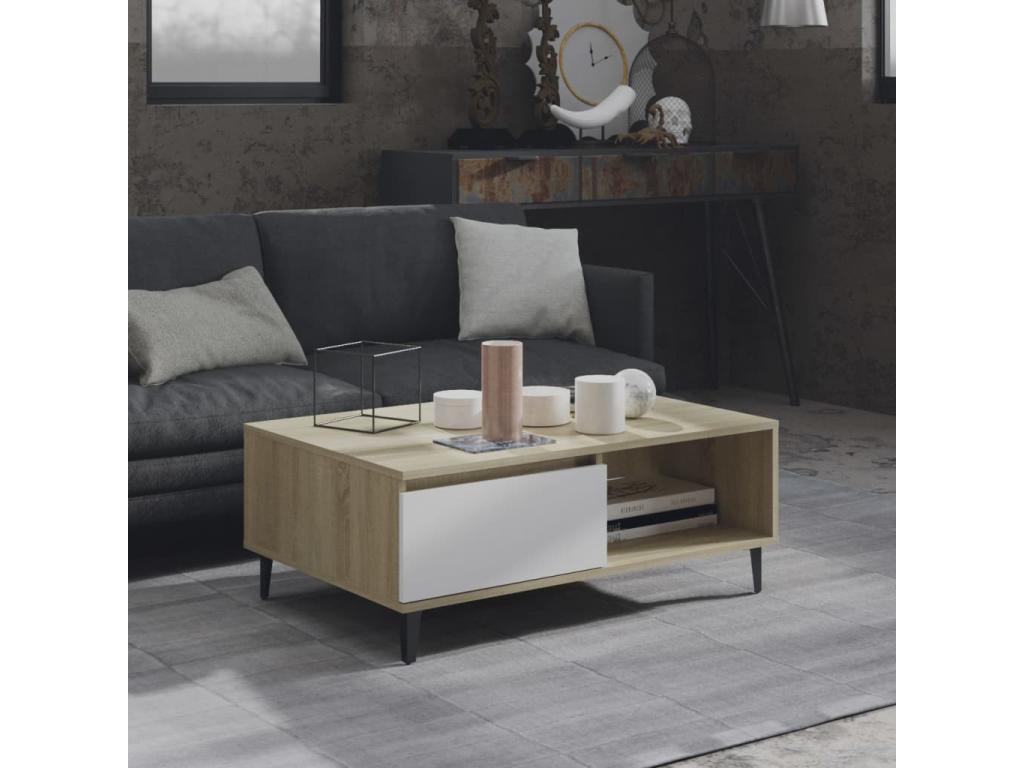 Dekonao White and Oak Coffee Table 90x60x35 2 EEGE20115